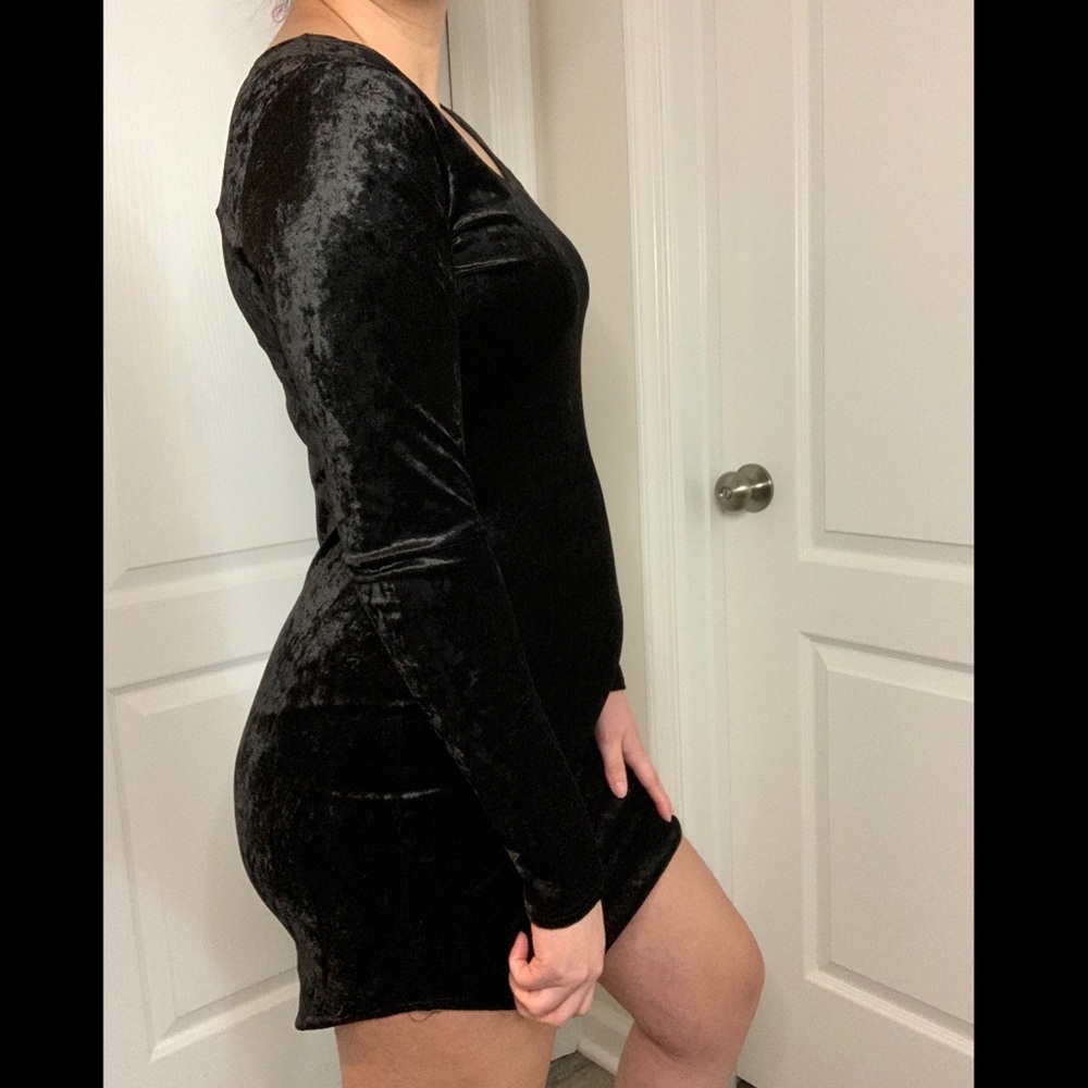 Black Velvet Mini Dress